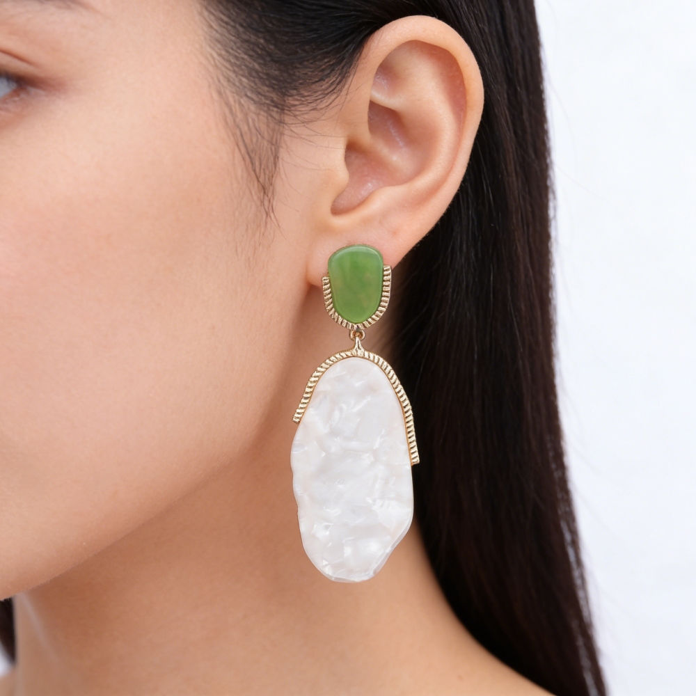 Ethnic Indian Fashion - 2026 New Irregular Geometric White Resin