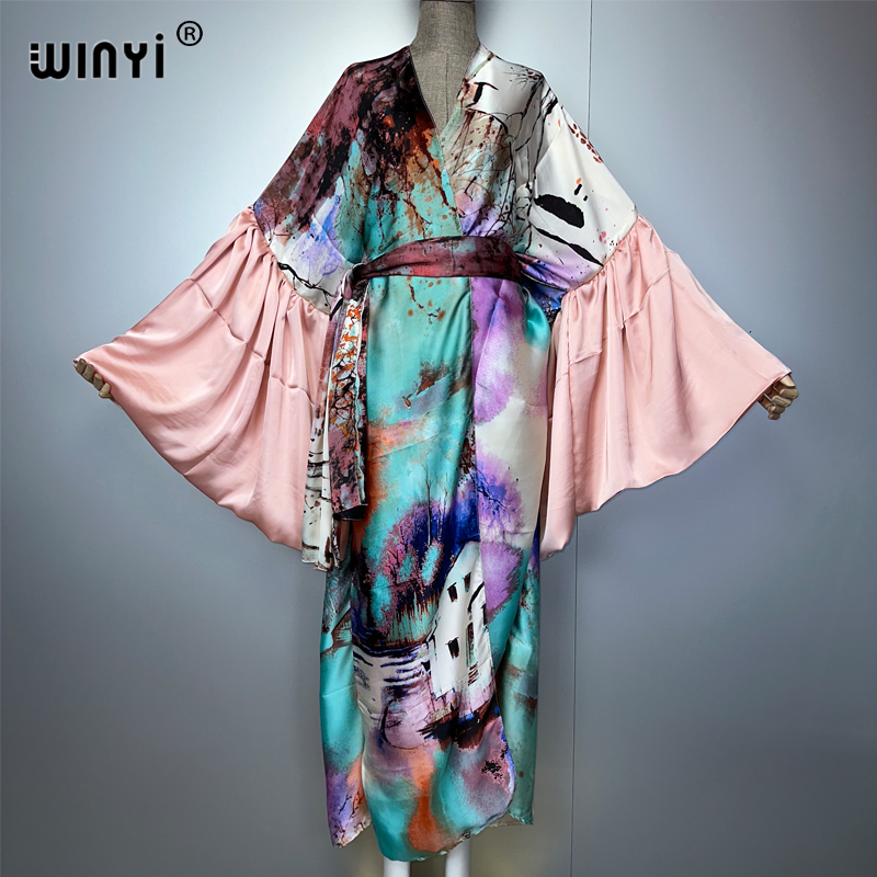 WINYI Summer Kimono party dres – обзор и цена Kaftan Women Boho