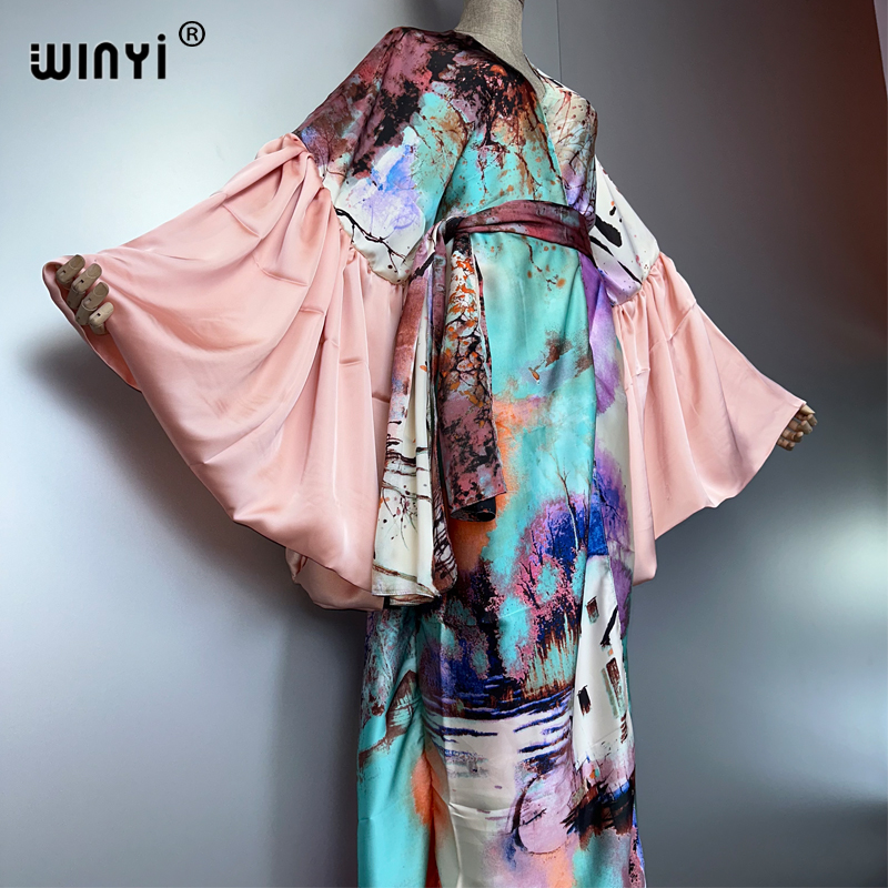 WINYI Summer Kimono party dres – обзор и цена Kaftan Women Boho