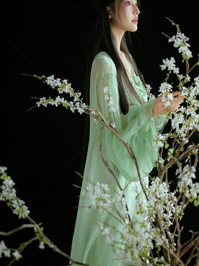 Chinese Style Green Dress Trad – обзор и цена Ethnic Fashion Studio