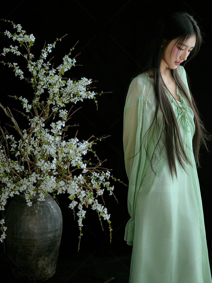 Chinese Style Green Dress Trad – обзор и цена Ethnic Fashion Studio