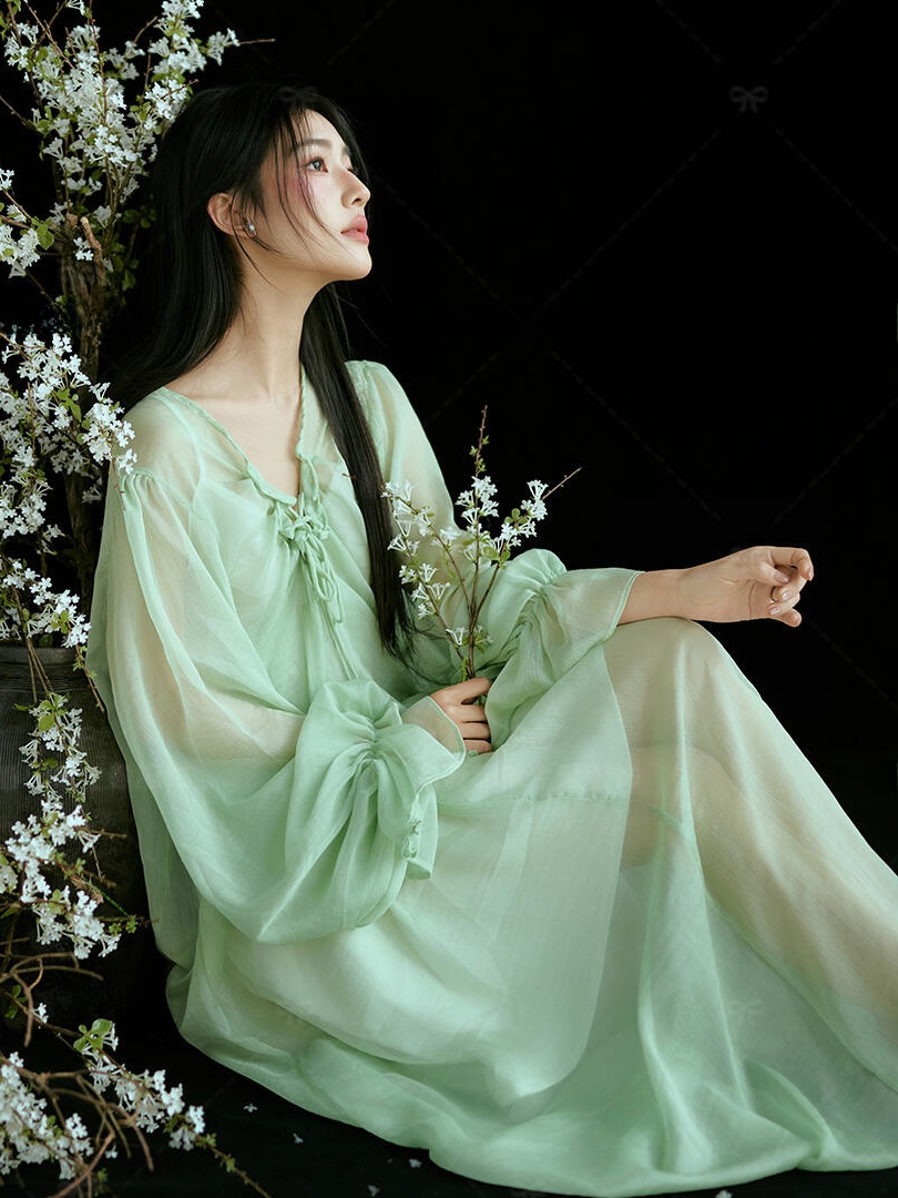 Chinese Style Green Dress Trad – обзор и цена Ethnic Fashion Studio