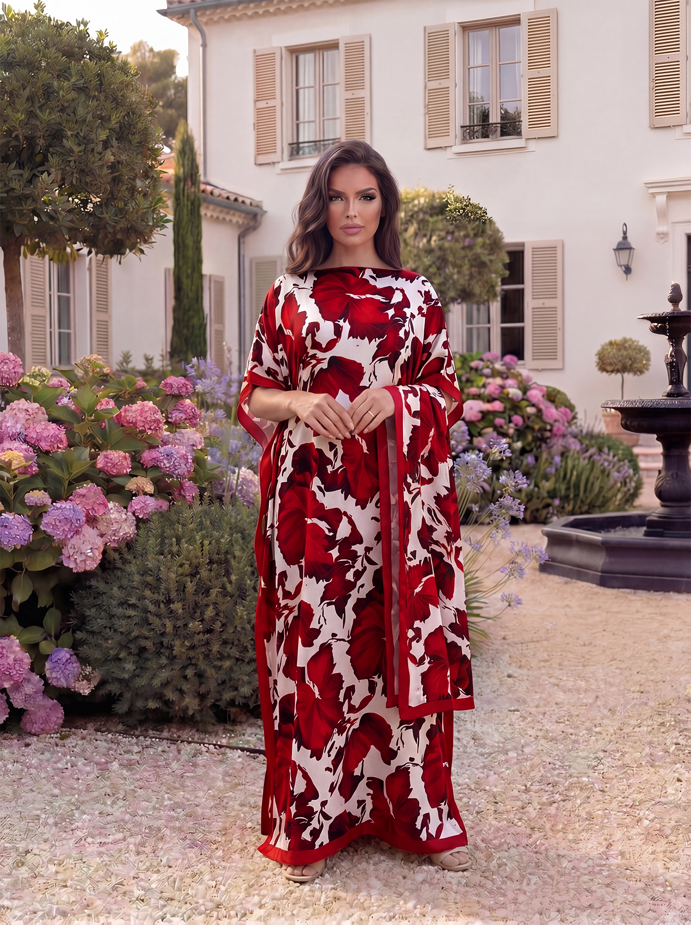 Boho Large Leaf Floral Print S – обзор и цена Kaftan Women Boho