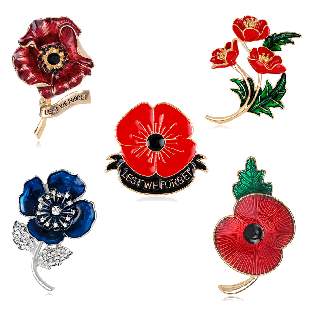 Enameled Red Poppy Flower Broo – обзор и цена Ethnic Fashion Uk