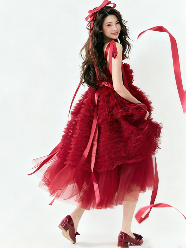 Red Tulle Skirt Artistic Birth – обзор и цена Ethnic Fashion Studio