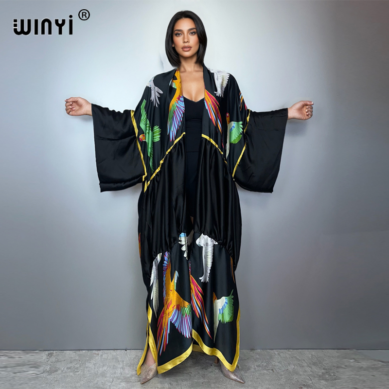 WINYI print boho kimono maxi b – обзор и цена Kaftan Women Boho