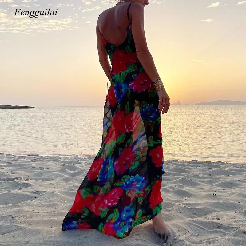 Floral Print Summer Spaghetti  – обзор и цена Kaftan Women Boho