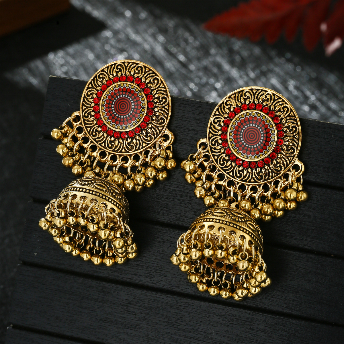 Classic Ethnic Red Flower Jhum – обзор и цена Ethnic Indian Fashion